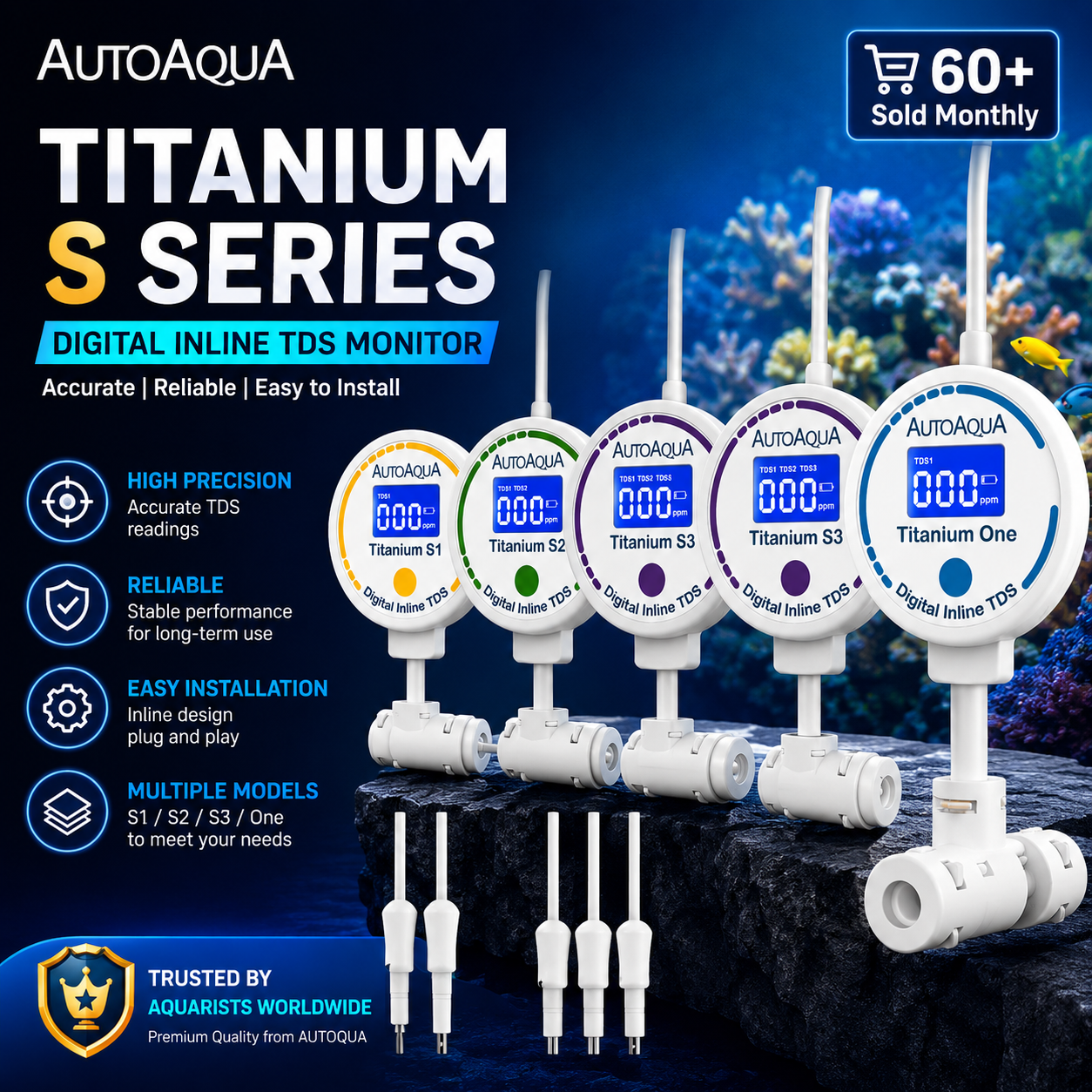 Marine Test Kit - AutoAqua Aquarium Smart TDS Test Monitor