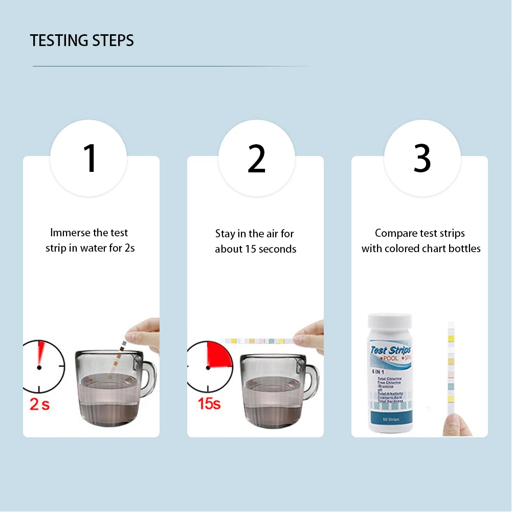 50/100Pcs 3/4/5/6/7 in 1 Swimm – Marine Test Kit recenzja i cena