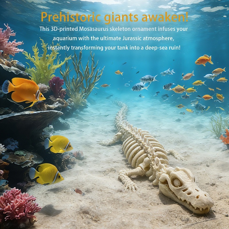 1Pcs Realistic Mosasaur Skelet – Marine Aquarium Used recenzja i cena