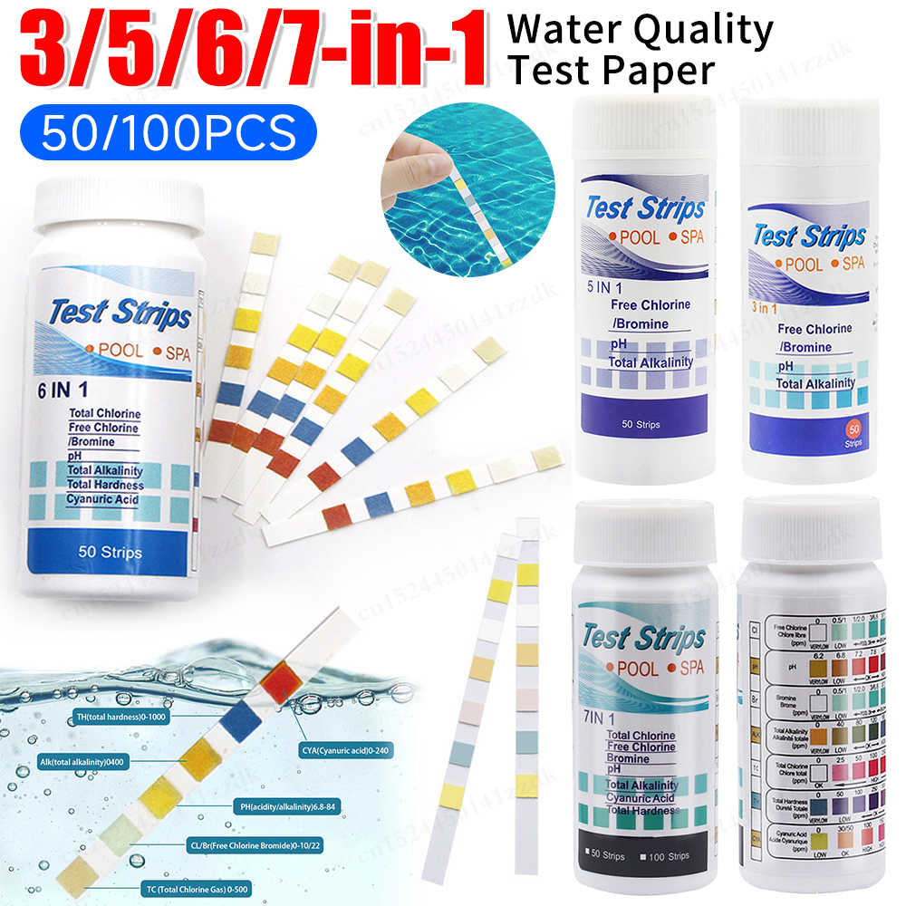 50/100pcs 3/5/6/7 in 1 Swimmin – Marine Test Kit recenzja i cena