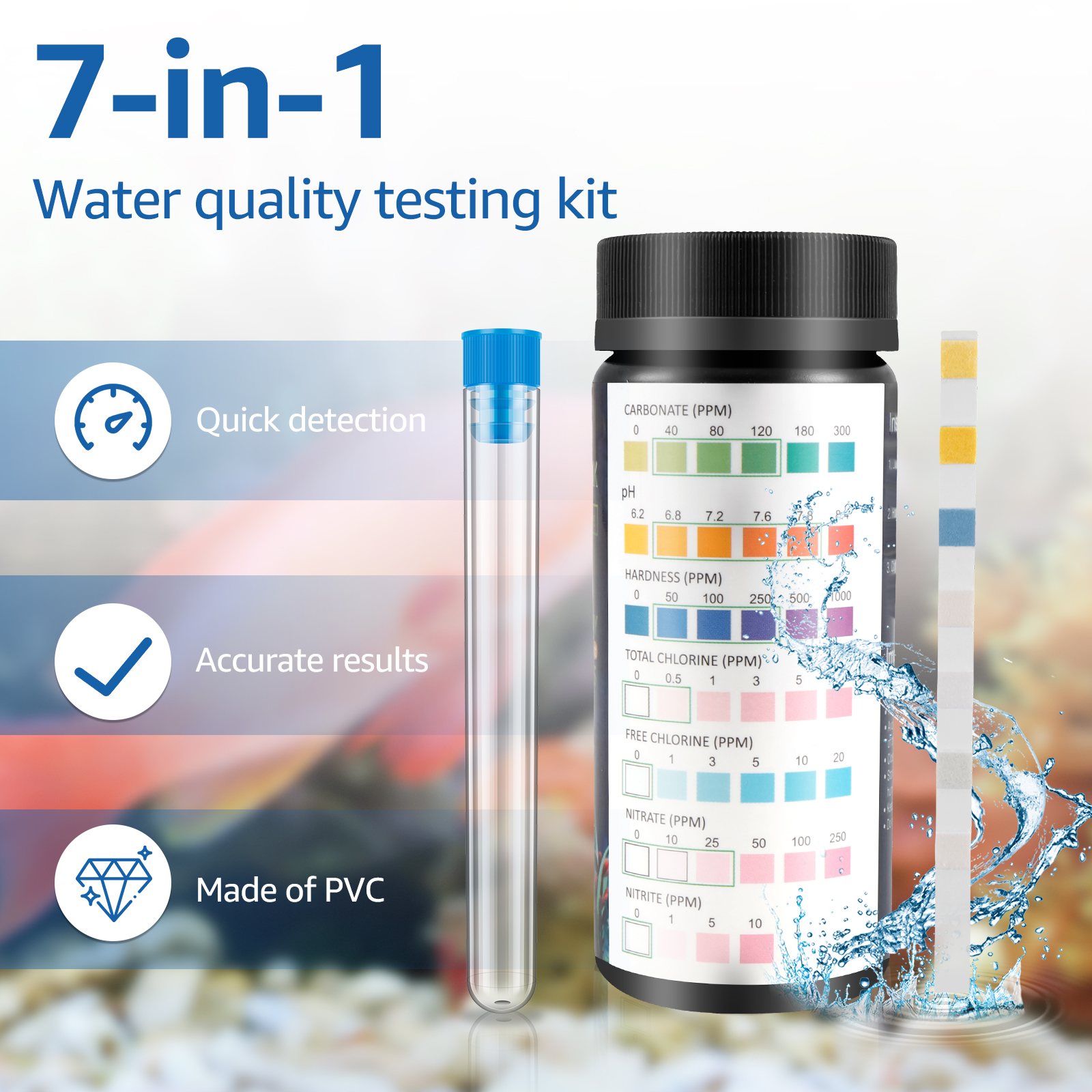 100Pcs 7 in 1 Aquarium Test St – Marine Test Kit recenzja i cena